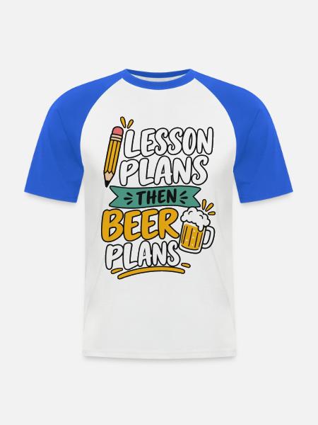 Bierliebhaber Stammtisch Bier Fan Geschenk - Männer Baseball-T-Shirt - Weiß/Royalblau