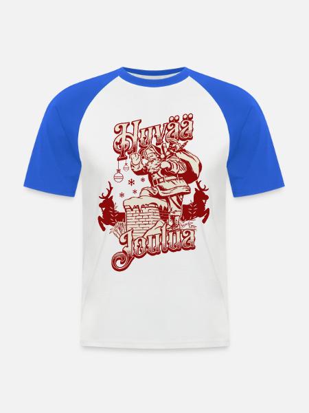 Frohe Weihnachten - Männer Baseball-T-Shirt - Weiß/Royalblau