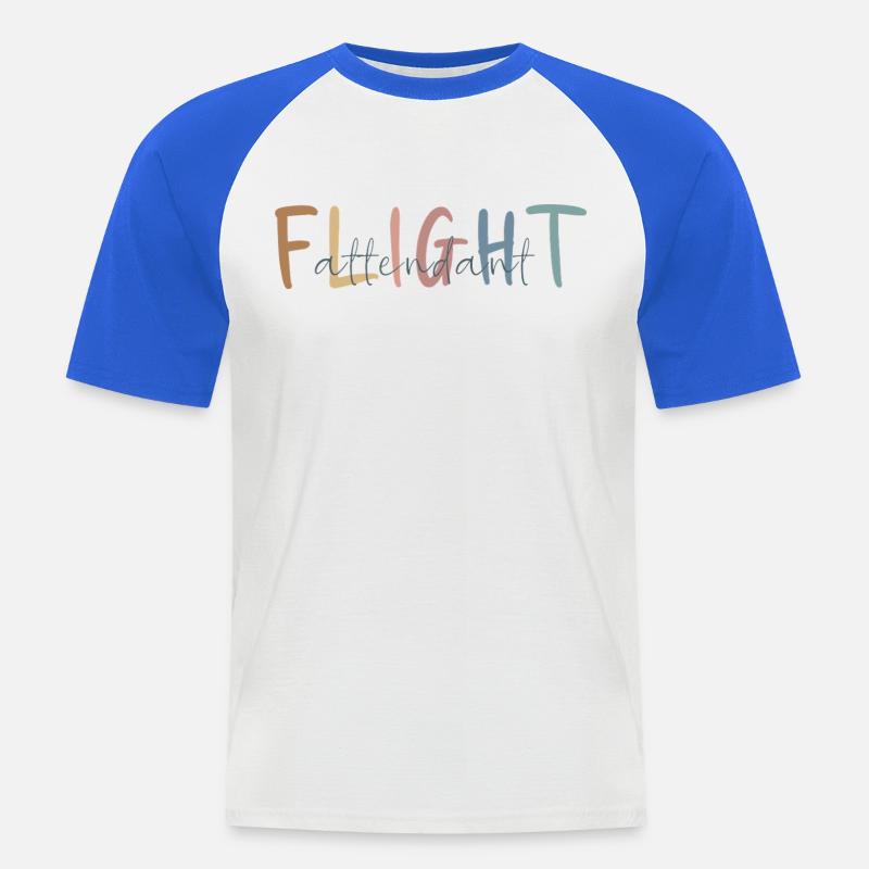 Flugbegleiter Geschenk - Flight Attendant Geschenk - Männer Baseball-T-Shirt - Weiß/Royalblau