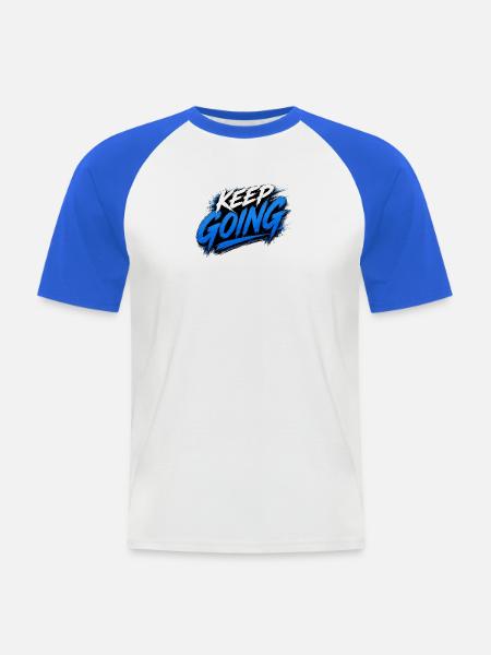 Weiter so, Graffiti-Boost - Männer Baseball-T-Shirt - Weiß/Royalblau