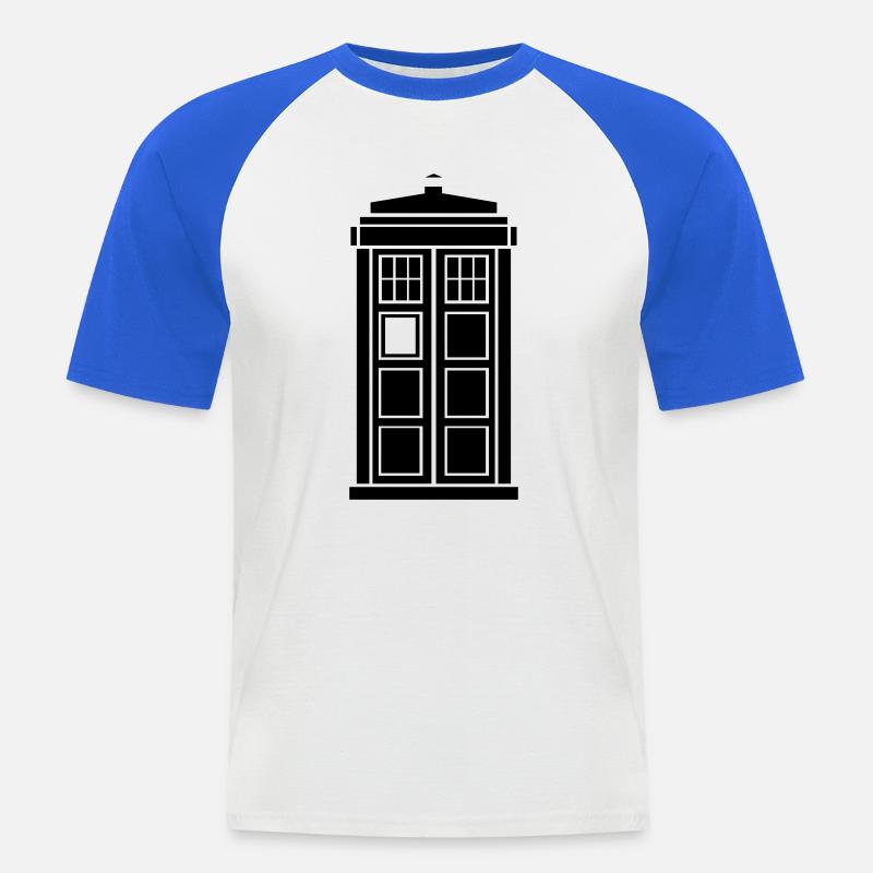 Tardis - Männer Baseball-T-Shirt - Weiß/Royalblau