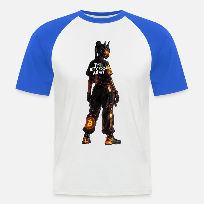Bitcoin Bazooka – Die Bitcoin-Armee – Samurai 02 - Männer Baseball-T-Shirt - Weiß/Royalblau
