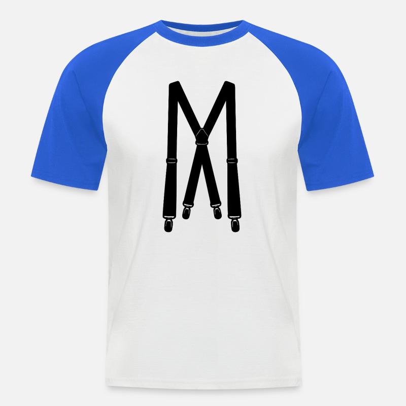 Bretelle - Maglia da baseball a manica corta da uomo - bianco/blu royal