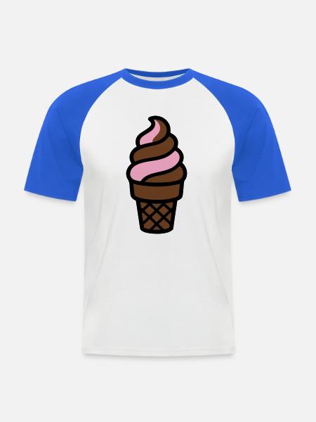 Softeis Eiswaffel Logo - Men's Baseball T-Shirt - white/royal blue
