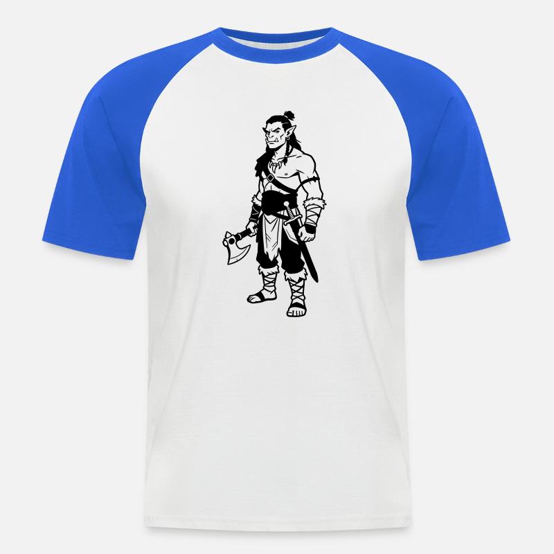 Ork - Männer Baseball-T-Shirt - Weiß/Royalblau