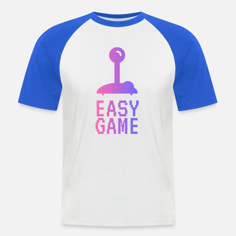 Easy Pixel Gradient Game - Men's Baseball T-Shirt - white/royal blue