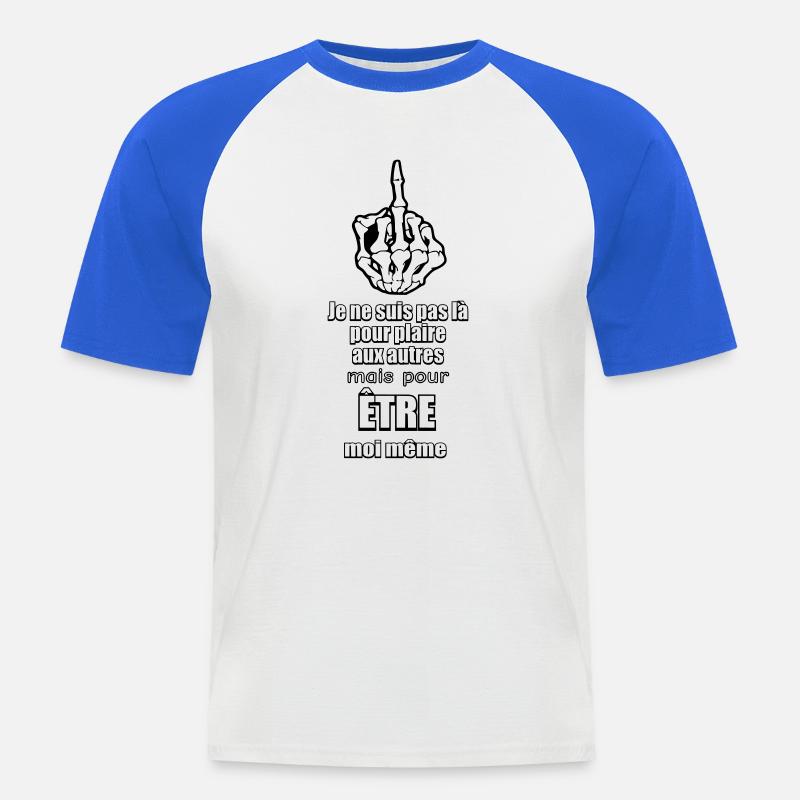 Mittelfinger (ich bin ich selbst) - Männer Baseball-T-Shirt - Weiß/Royalblau