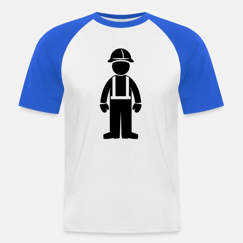 Construction workers - Men's Baseball T-Shirt - white/royal blue
