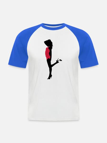 Sexy Girl - Männer Baseball-T-Shirt - Weiß/Royalblau