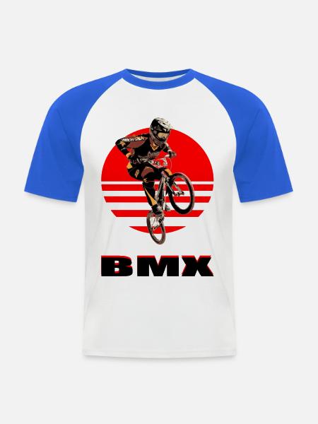 BMX Bike - Men's Baseball T-Shirt - white/royal blue