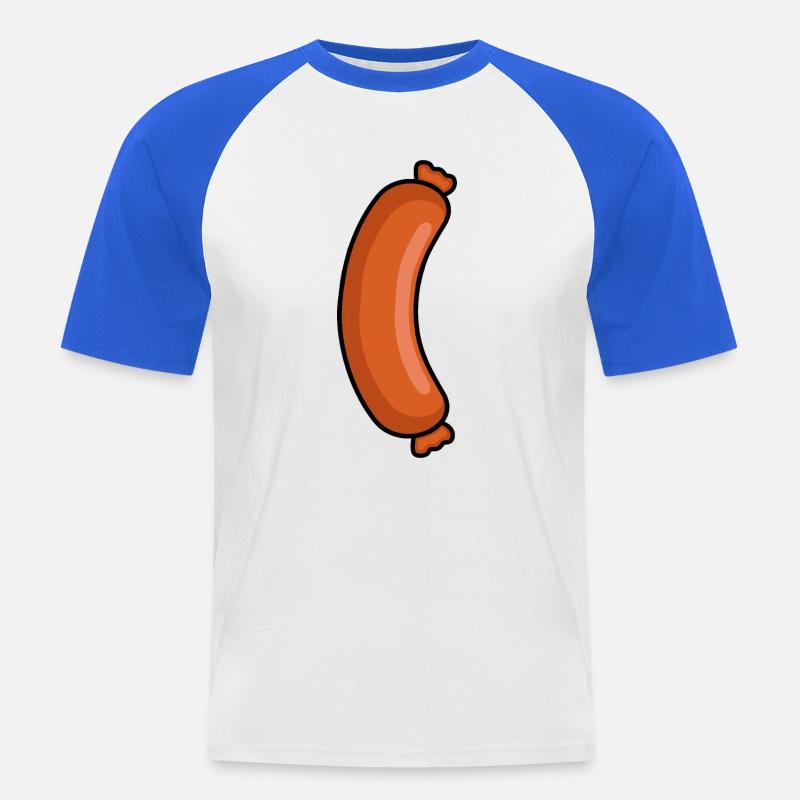 Leckere Wurst – Metzger Fleischfresser Design - Männer Baseball-T-Shirt - Weiß/Royalblau