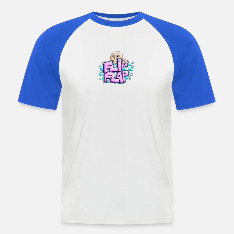 Spaßiger Graffiti-Bubble Flip - Männer Baseball-T-Shirt - Weiß/Royalblau