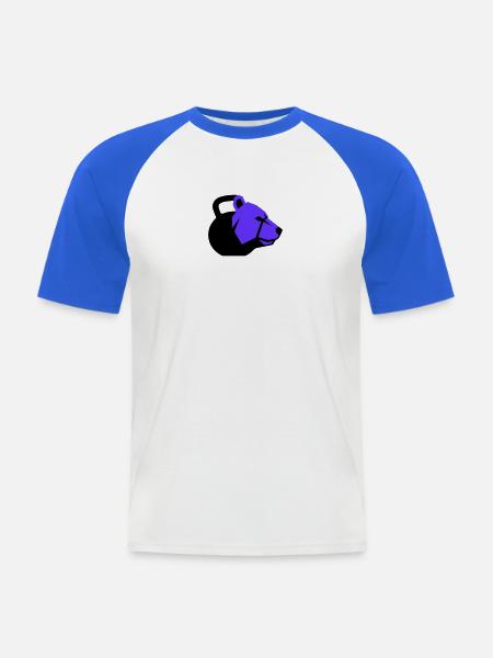 Kettlebell Bear Bear Dynamic Fitness - Men's Baseball T-Shirt - white/royal blue