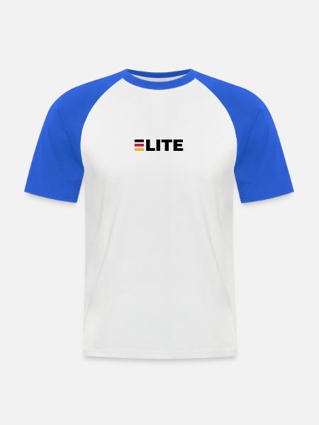 Deutschland Elite - Männer Baseball-T-Shirt - Weiß/Royalblau