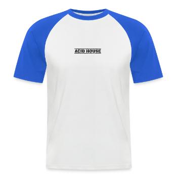 Acid House - T-shirt baseball manches courtes Homme - blanc/bleu royal - Devant