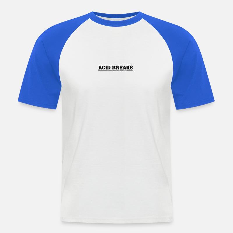 Ruptures acides - T-shirt baseball manches courtes Homme - blanc/bleu royal
