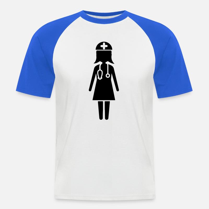 Krankenschwester Doktor - Männer Baseball-T-Shirt - Weiß/Royalblau