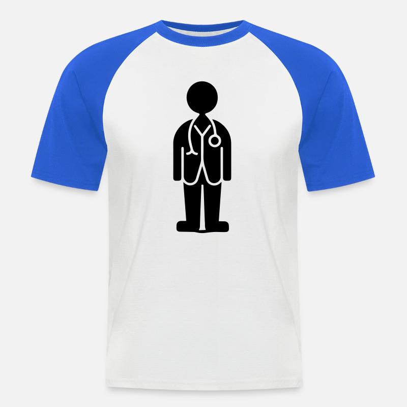 Doktor Symbol - Männer Baseball-T-Shirt - Weiß/Royalblau