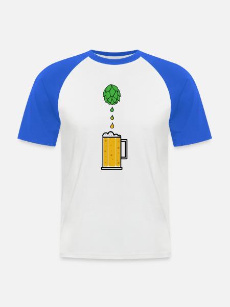 Hopfensaft - Männer Baseball-T-Shirt - Weiß/Royalblau
