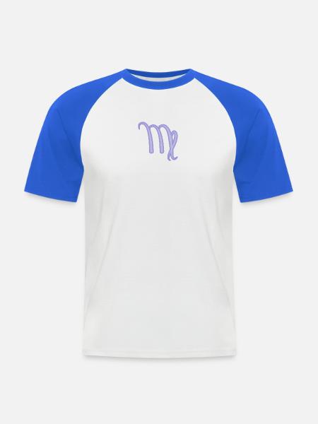 Jungfrau Sternzeichen Pastel Lila - Männer Baseball-T-Shirt - Weiß/Royalblau