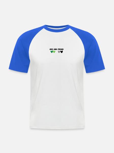 Aromantisch und stolz - Männer Baseball-T-Shirt - Weiß/Royalblau