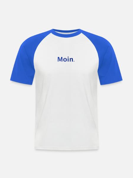 Moin. - Männer Baseball-T-Shirt - Weiß/Royalblau