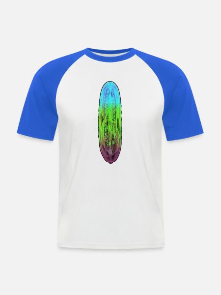 Bunte Röntgen Gurke Vegan - Männer Baseball-T-Shirt - Weiß/Royalblau