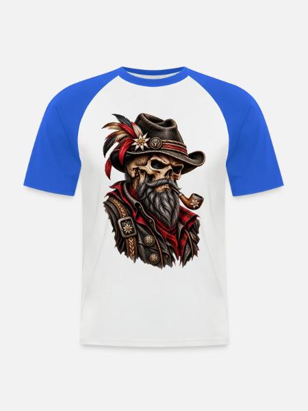 Schwarzwald Outlaw - Männer Baseball-T-Shirt - Weiß/Royalblau