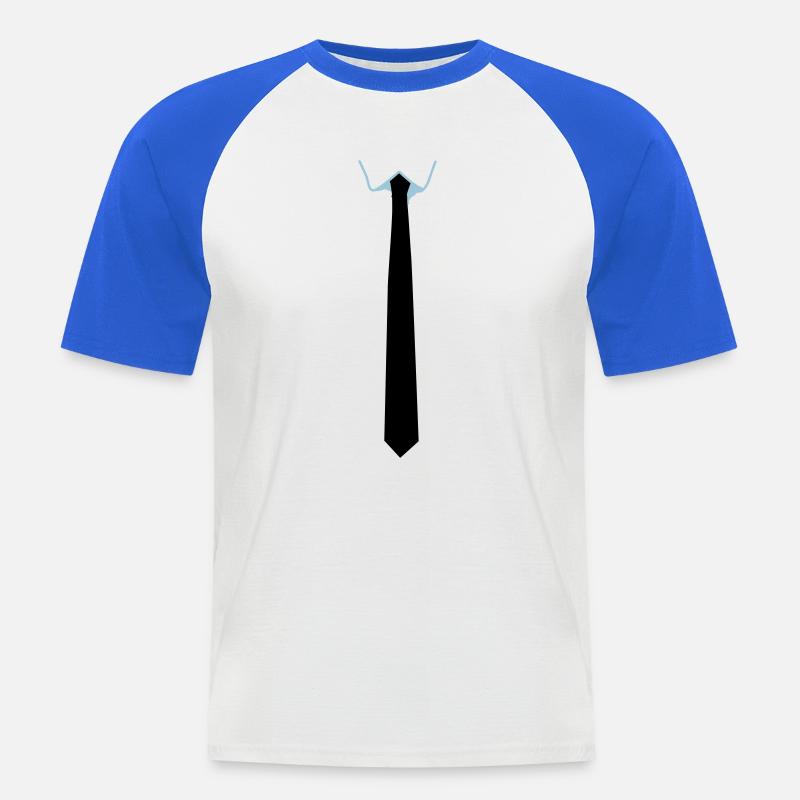 Stropdas - krawatte - Männer Baseball-T-Shirt - Weiß/Royalblau