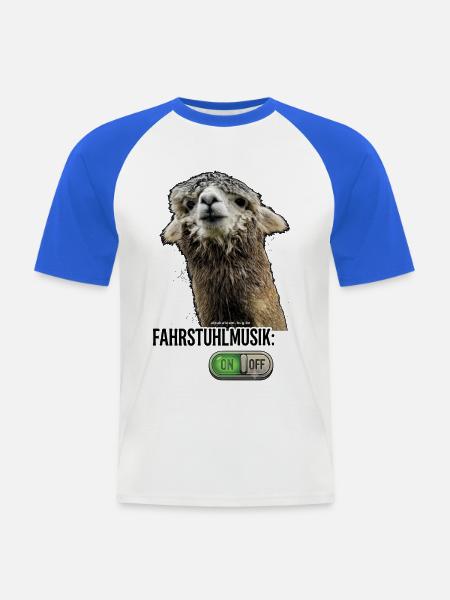 Alpaka - Fahrstuhlmusik on - Männer Baseball-T-Shirt - Weiß/Royalblau