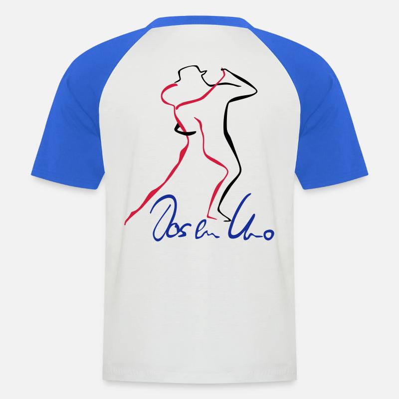 Tango Dos en Uno - Männer Baseball-T-Shirt - Weiß/Royalblau