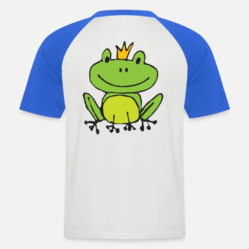 Frosch oder Prinz? - Männer Baseball-T-Shirt - Weiß/Royalblau