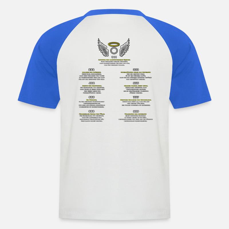 Engelzahlen Muster der Manifestation - Männer Baseball-T-Shirt - Weiß/Royalblau
