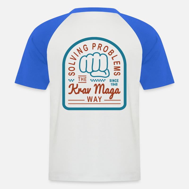 Solving problems the Krav Maga way - Men's Baseball T-Shirt - white/royal blue
