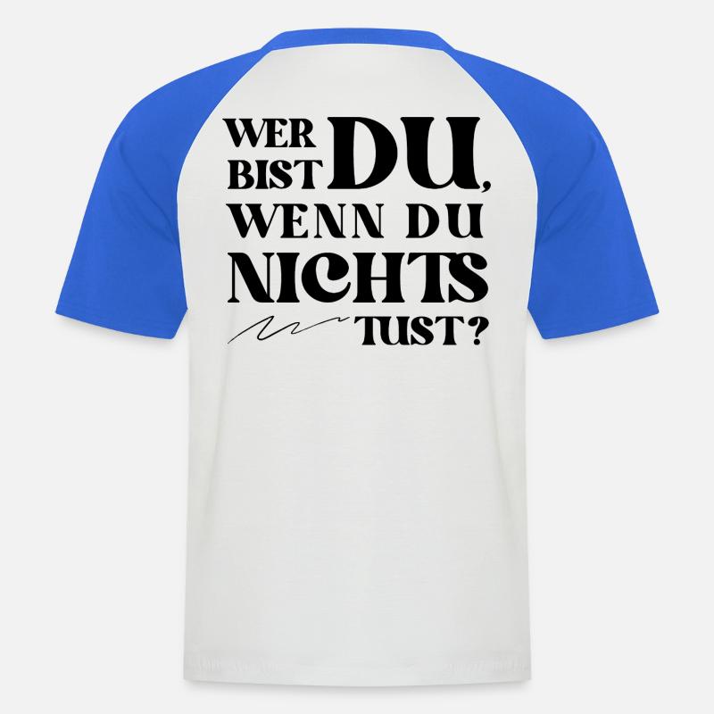 Wer bist Du Retro Statement - Männer Baseball-T-Shirt - Weiß/Royalblau
