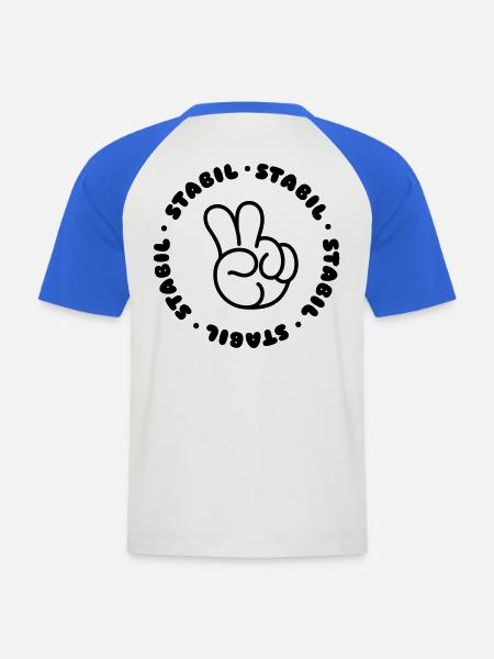 STABIL - PEACE - Männer Baseball-T-Shirt - Weiß/Royalblau