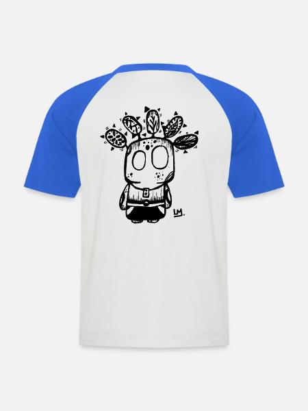Geschenkidee Fantasie-Kunstgottheit Gott Sadida Wakfu - Männer Baseball-T-Shirt - Weiß/Royalblau