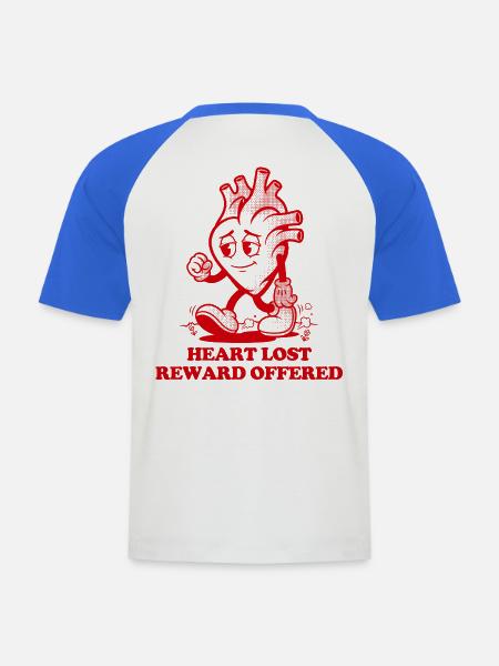 Herz verlorene Belohnung angeboten - Männer Baseball-T-Shirt - Weiß/Royalblau