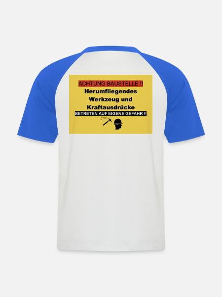 Achtung_Baustelle_PNG - Männer Baseball-T-Shirt - Weiß/Royalblau