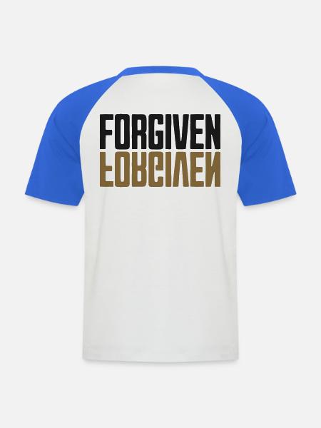 Forgiven Spiegel Design Schwarz Gold - Männer Baseball-T-Shirt - Weiß/Royalblau