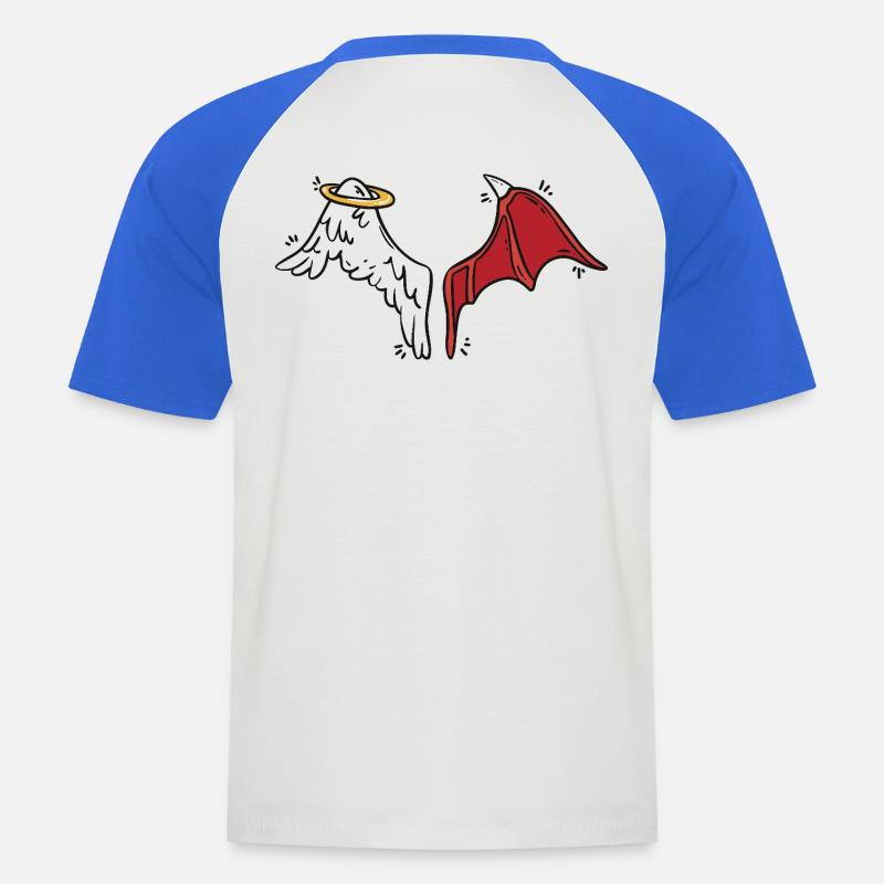 Angeli e Diavoli - Maglia da baseball a manica corta da uomo - bianco/blu royal