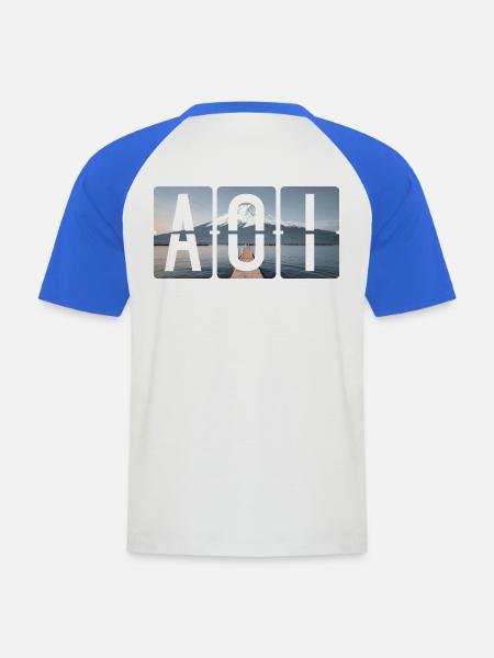 Flughafen Ancona AOI - Männer Baseball-T-Shirt - Weiß/Royalblau