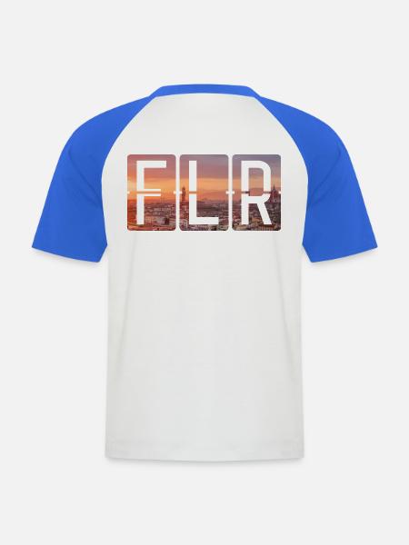 Flughafen Florenz FLR - Männer Baseball-T-Shirt - Weiß/Royalblau