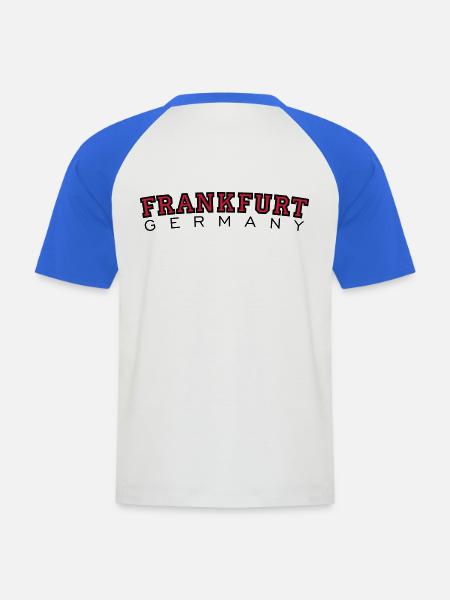 Frankfurt Germany (Rot) - Männer Baseball-T-Shirt - Weiß/Royalblau