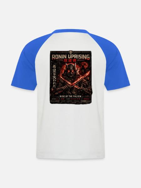 Ronin Uprising: Düstere Klingen - Männer Baseball-T-Shirt - Weiß/Royalblau