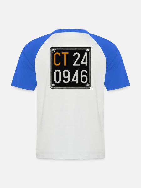 Targa-CT46 - Männer Baseball-T-Shirt - Weiß/Royalblau
