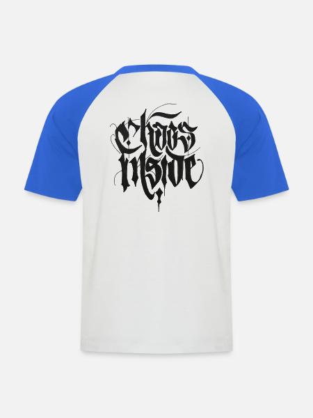 Chaos Inside - Männer Baseball-T-Shirt - Weiß/Royalblau