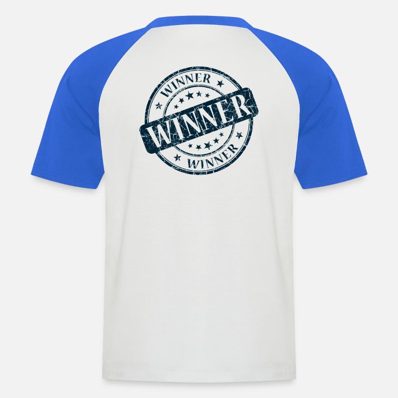 Gewinner, Gewinner, Beste, Gewinner, Beste - Männer Baseball-T-Shirt - Weiß/Royalblau