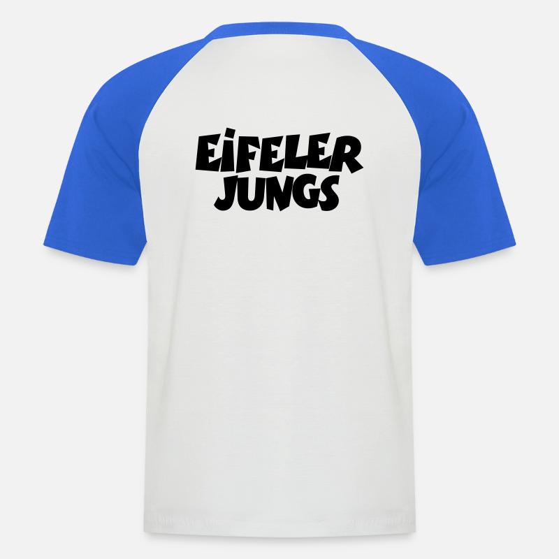 Eifeler Jungs aus der Eifel - Männer Baseball-T-Shirt - Weiß/Royalblau