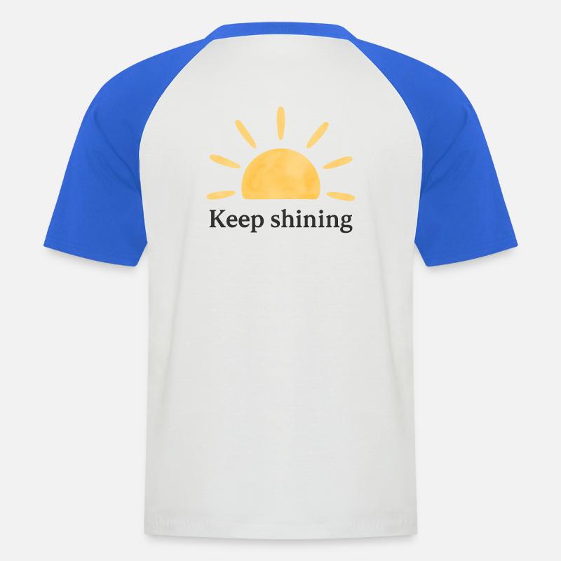 Keep Shining – Sonne – Minimalistisch - Männer Baseball-T-Shirt - Weiß/Royalblau